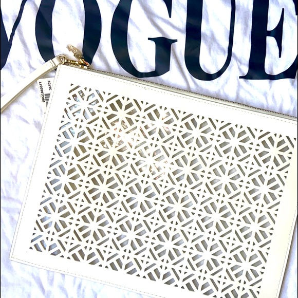NWOT- Tory Burch Laser Cut Out Wristlet /Clutch